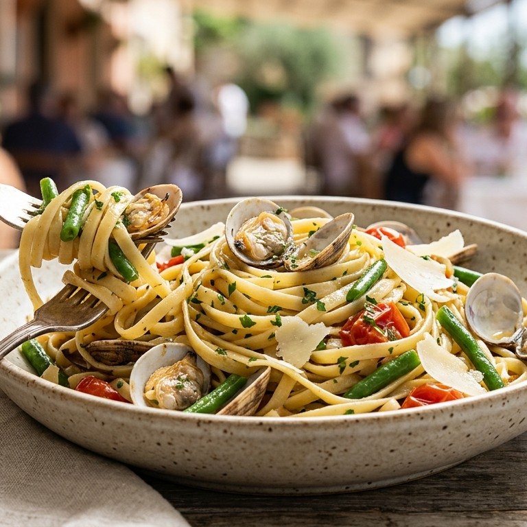 Linguine met venusschelpen recept