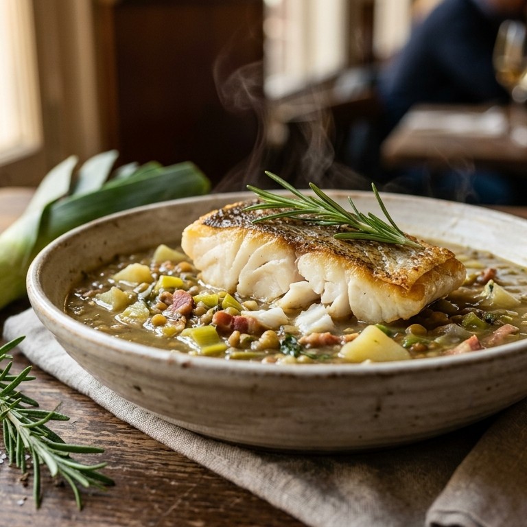 Linzensoep met kabeljauw recept