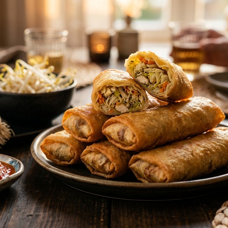 Loempia Empat (groente en kip in loempiavorm) recept