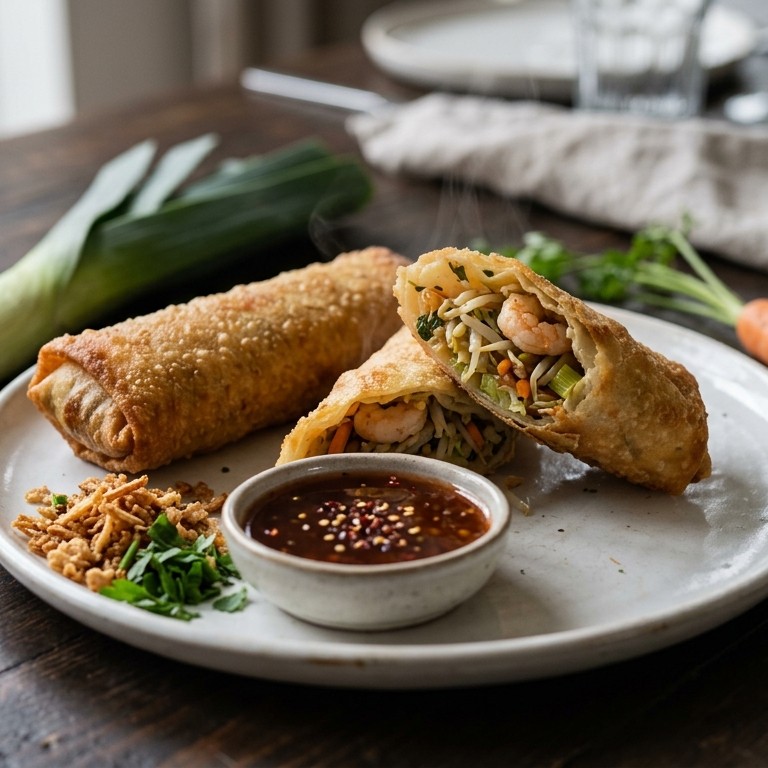 Loempia  met tauge en garnalen recept