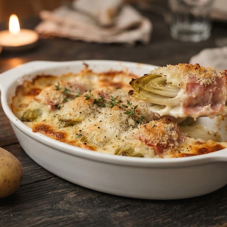 Lof uit de oven met ham en kaas recept