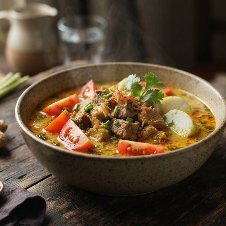 Lontong Daging Bali (soep van varkensvlees) recept