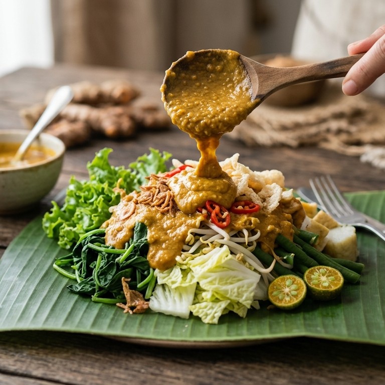 Lotek Djawa (gemengde groente met aardappelsaus) recept
