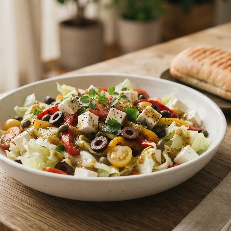 Maaltijdsalade  met feta en ijsbergsla recept