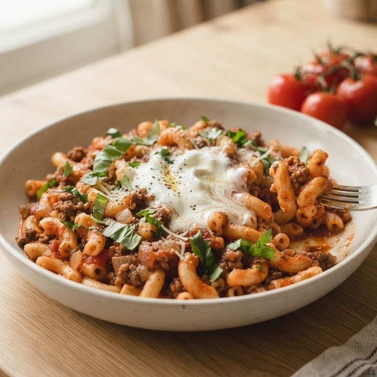 Macaroni afslank recept met gehakt in tomatensaus recept