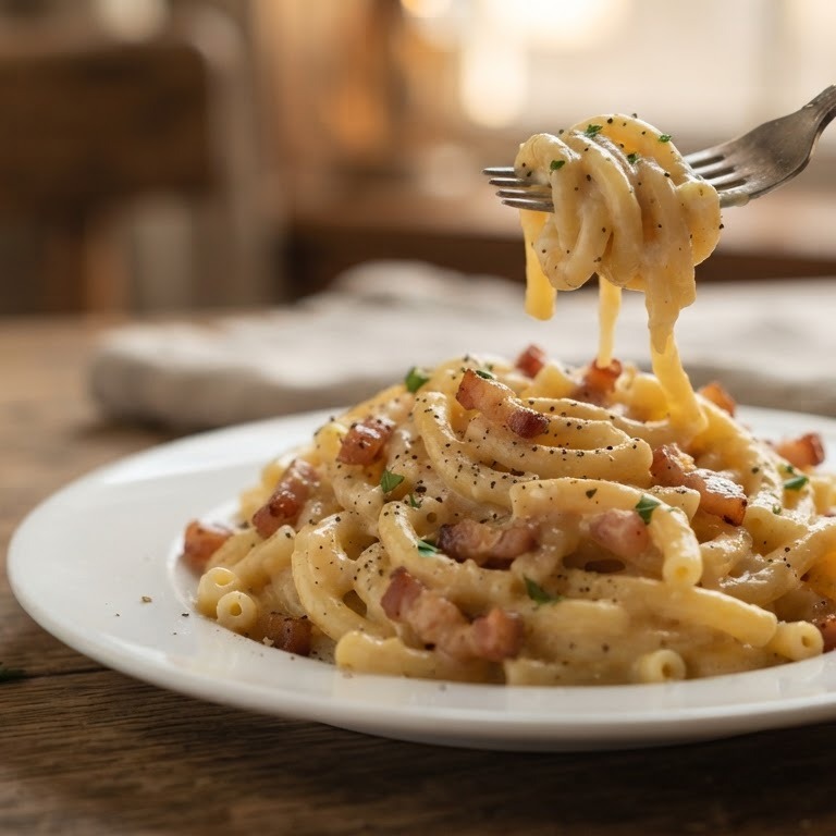 Macaroni carbonara recept