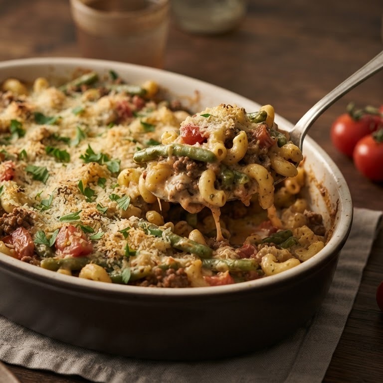 Macaroni-gehaktschotel met bonen recept