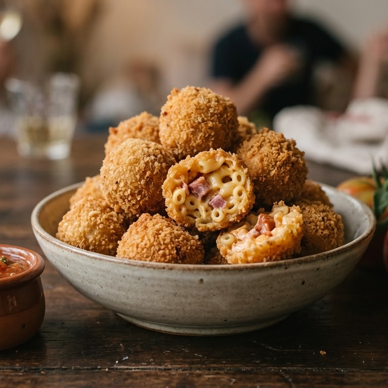Macaroni-ham balletjes recept