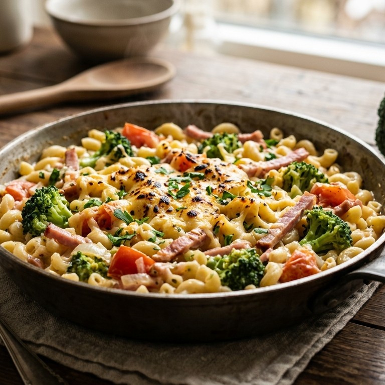 Macaroni met broccoli in roomsaus recept