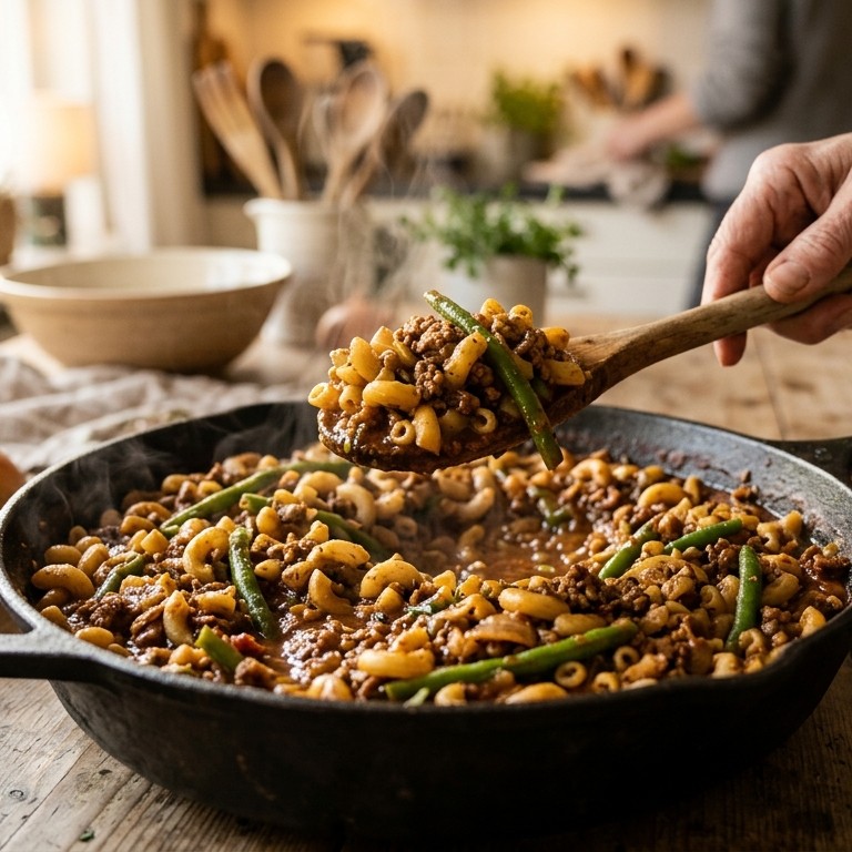 Macaroni met Chinese boontjes recept