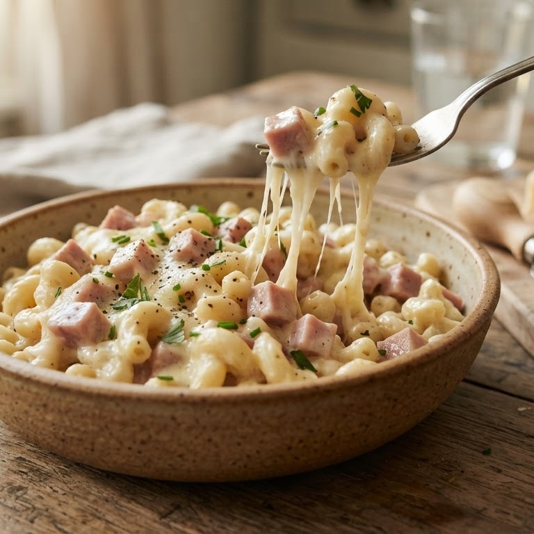 Macaroni met ham en kaas recept