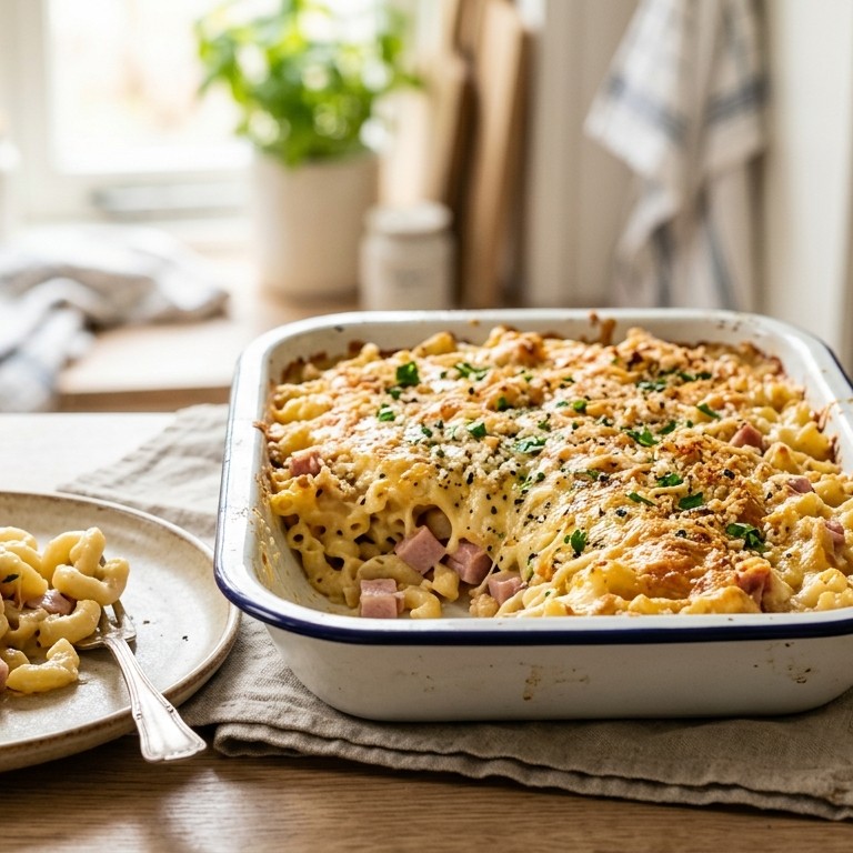 Macaroni met ham en kaas recept
