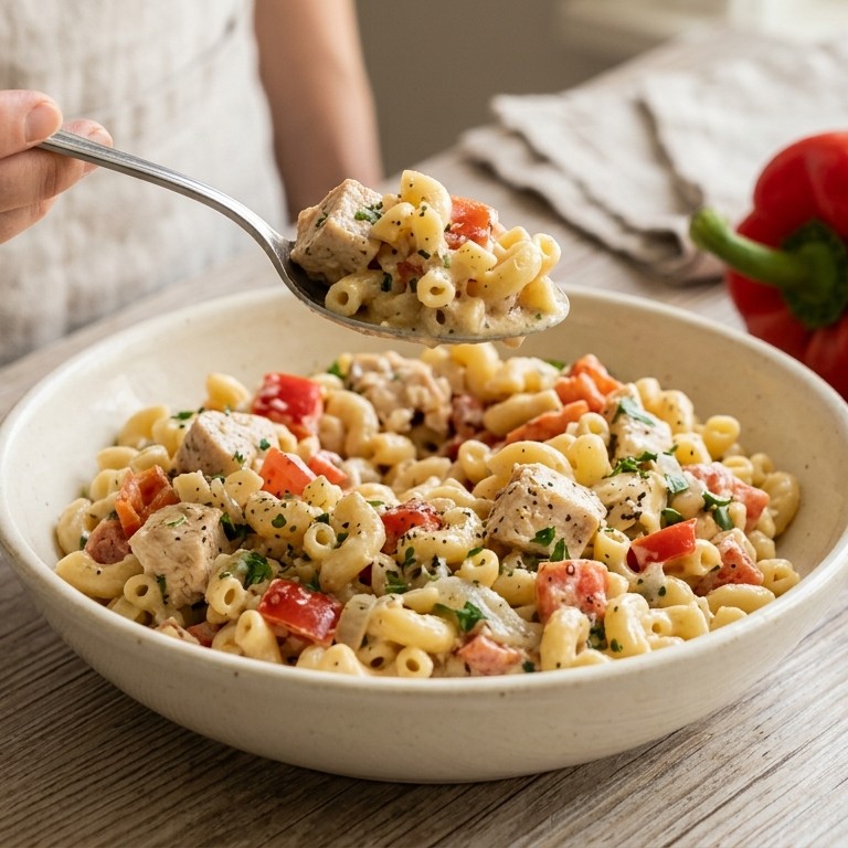 Macaroni met kip in roomsaus recept