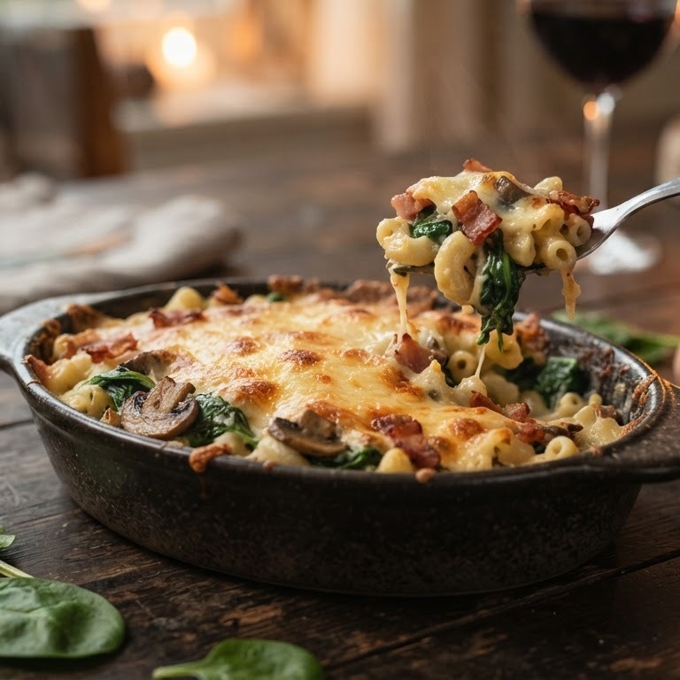 Macaroni met spinazie recept