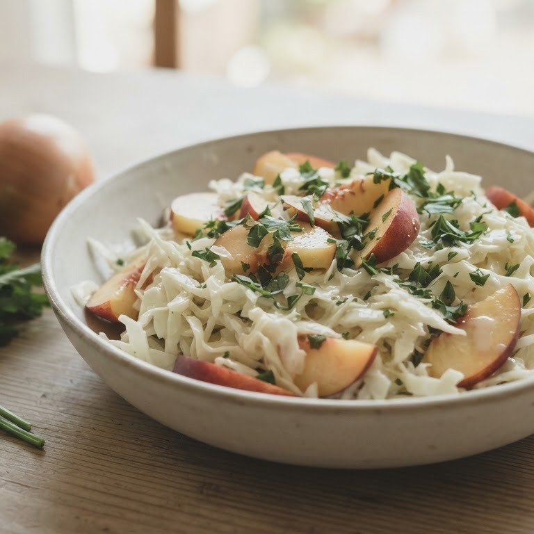 Magere witte koolsalade en nectarines recept