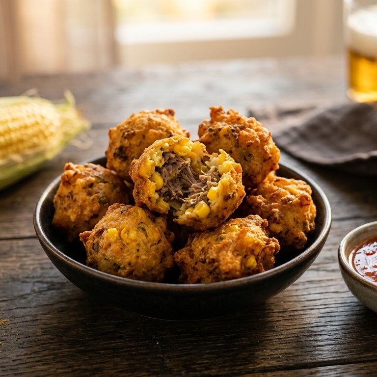 Maïsballetjes met rundvlees recept