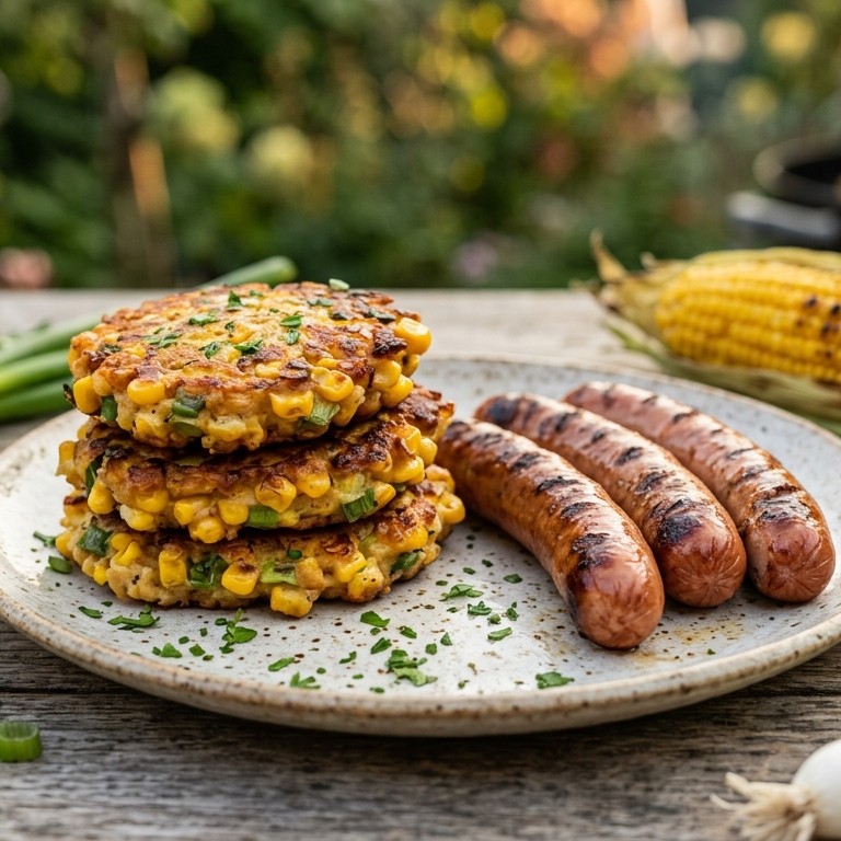 Maiskoekjes met gegrilde knakworstjes recept