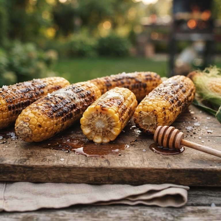 Maiskolven met honing en boter recept