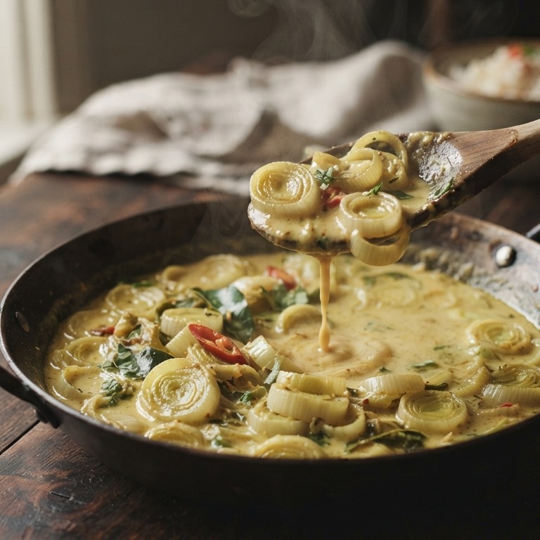 Makkelijk recept van prei met kokosmelk recept