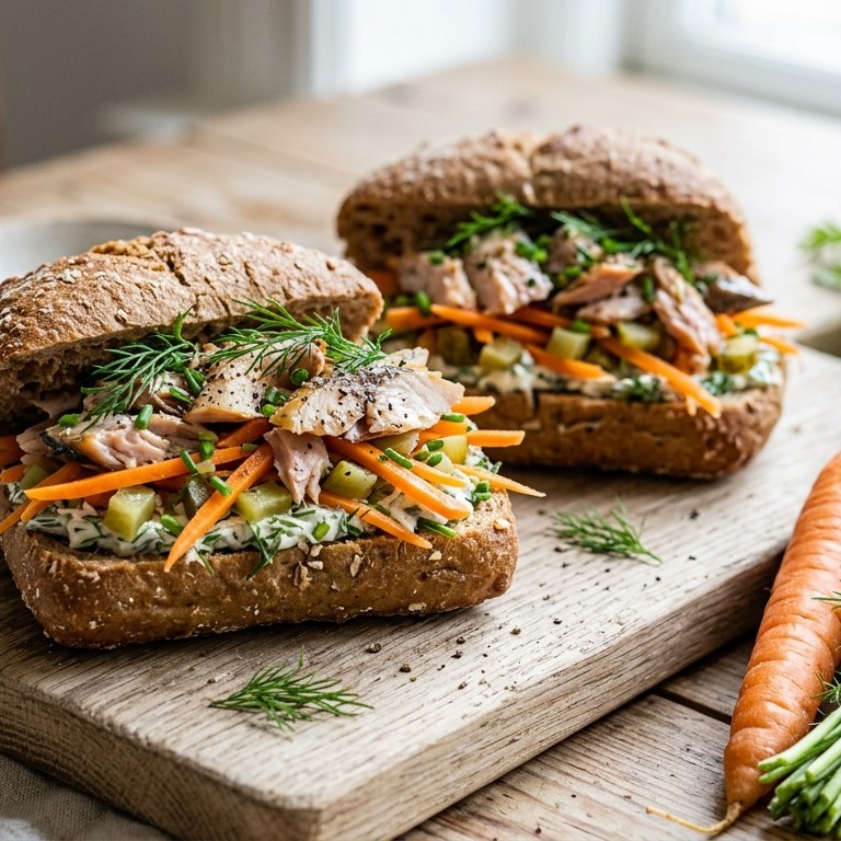 Makreelsalade met wortel en dille recept
