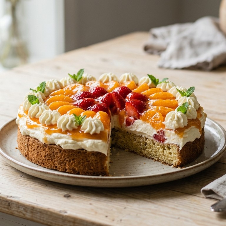 Mandarijnen aardbeientaart recept