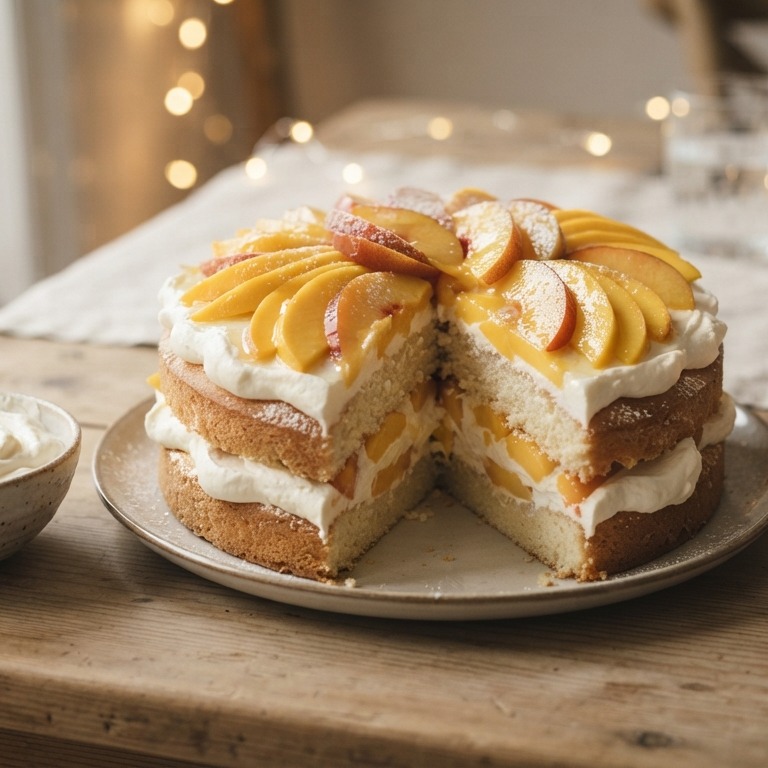 Mango-perzik slagroomtaart recept