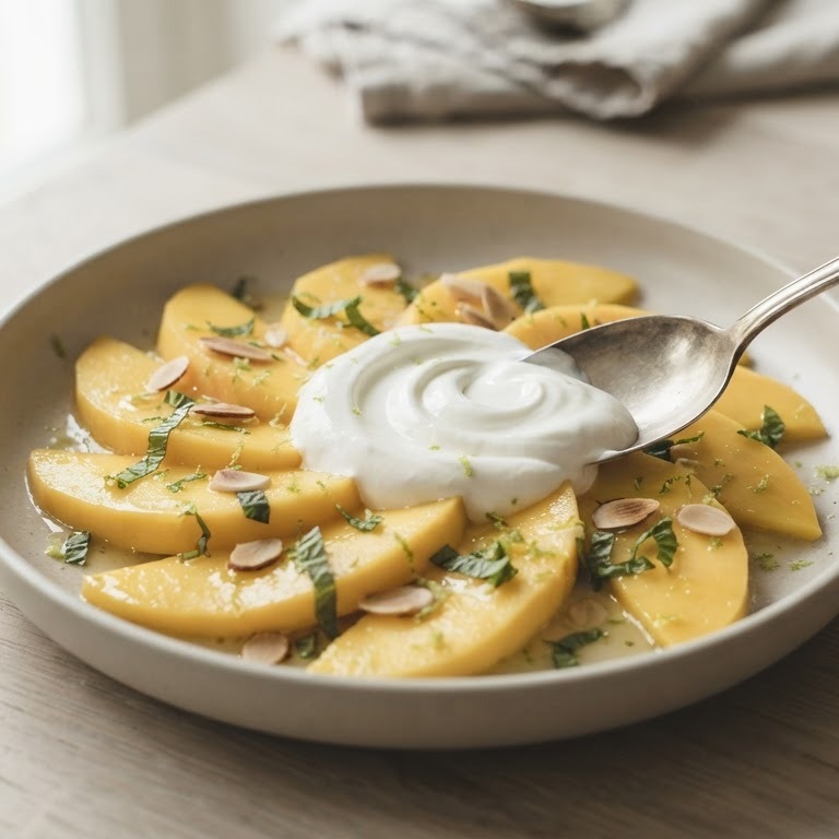 Mangosalade met creme fraiche recept