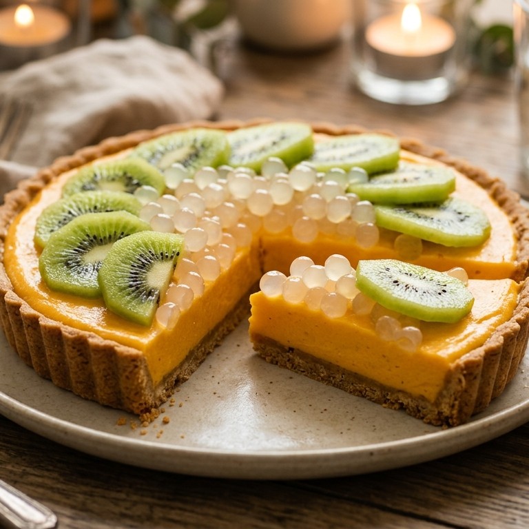 Mangotaart met tapiocaparels recept