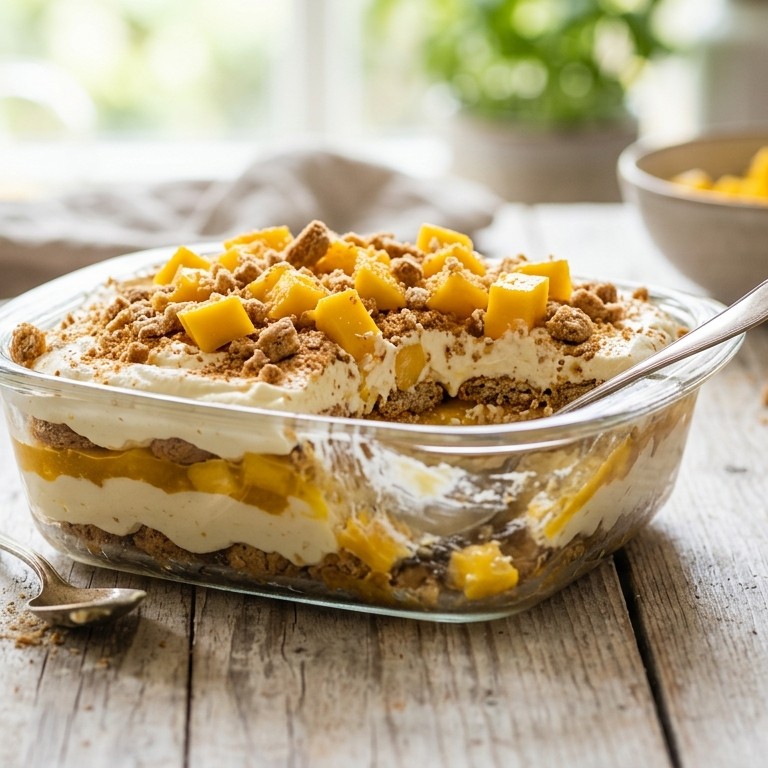 Mangotiramisu met amandelkoekjes recept