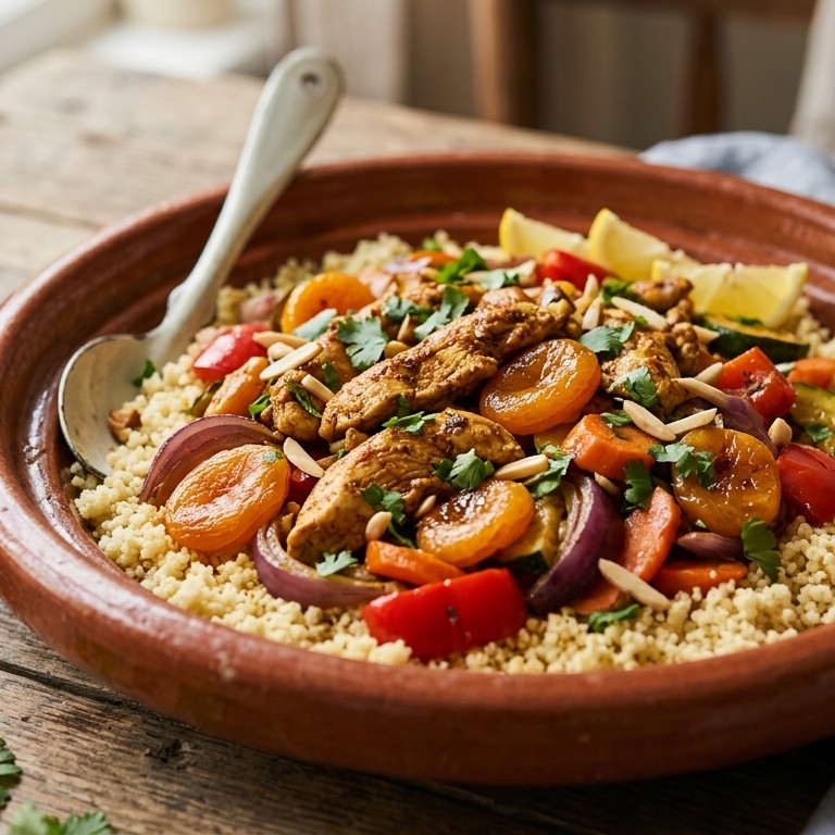 Marokkaanse roerbakschotel met kipfilet recept