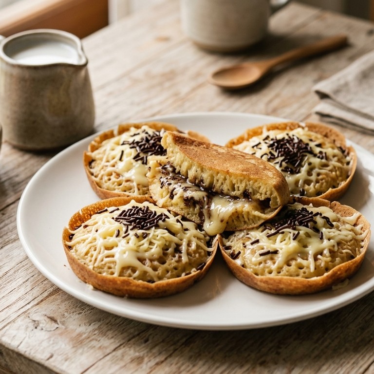 Martabak Mini (poffertjes met kaas en hagelslag) recept