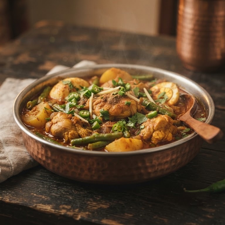 Masala kip/rund curry recept