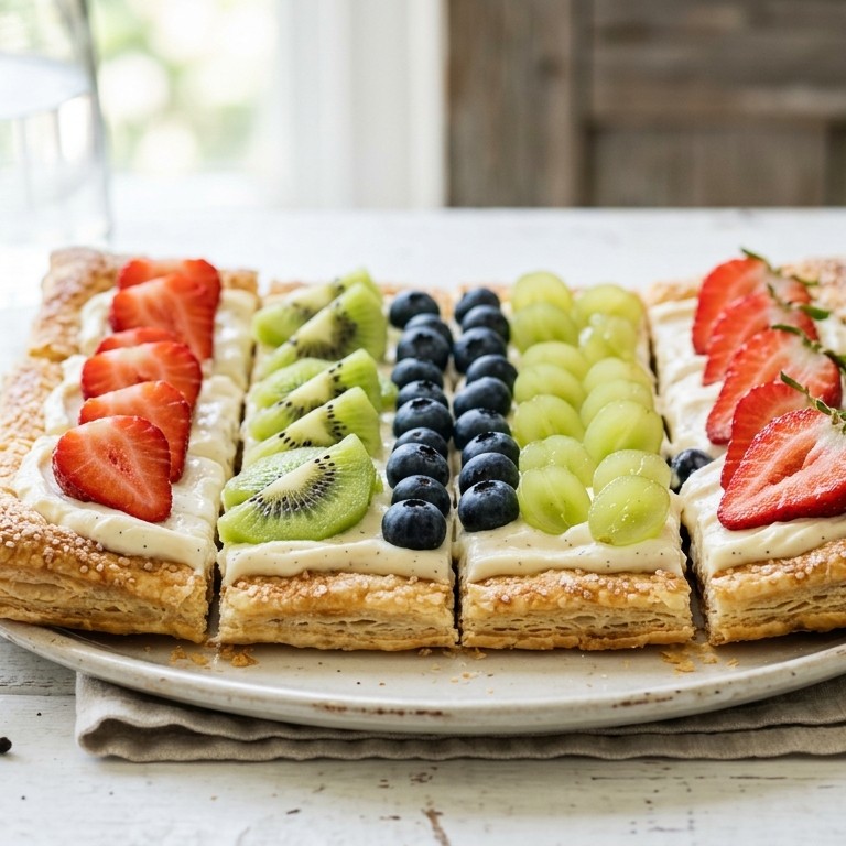 Mascarpone- fruittaart van bladerdeeg recept