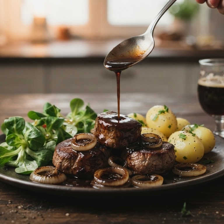 Medaillons van varkenshaas in een saus van bruin bier recept