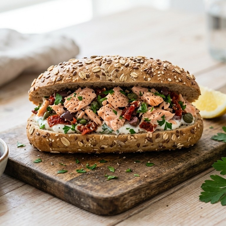Mediteriaan broodje zalm recept