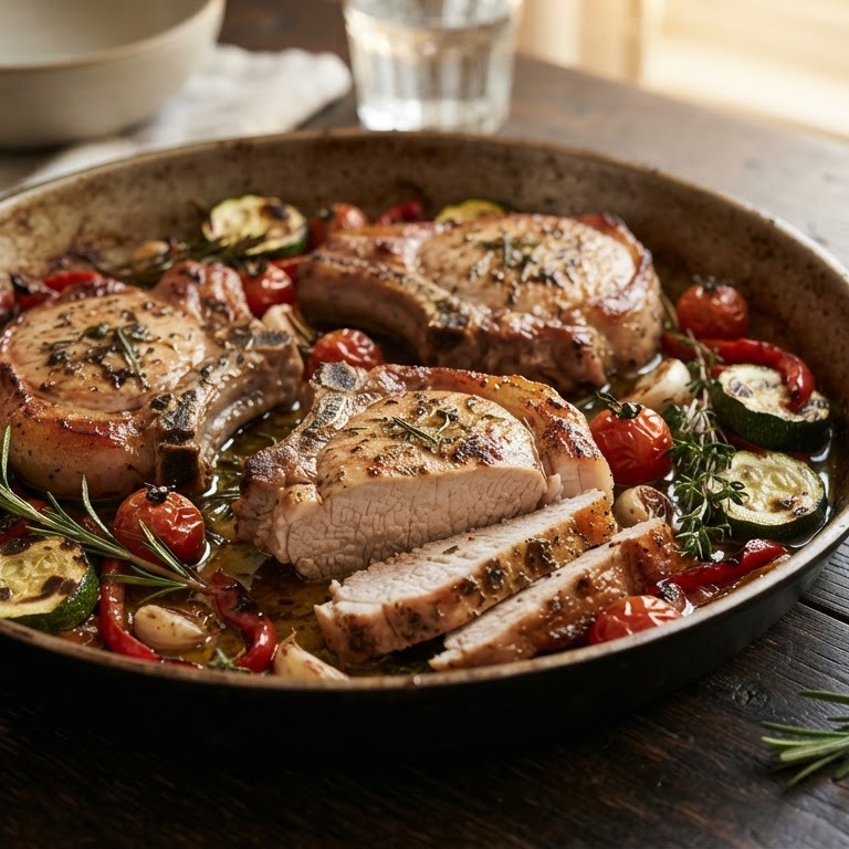 Mediterrane varkenskoteletten uit de oven recept