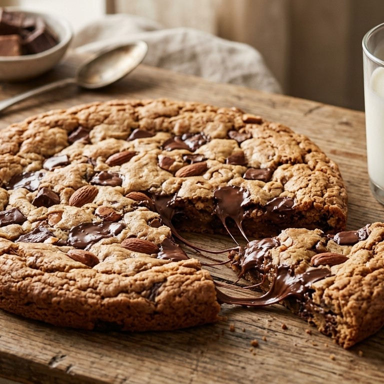 Megakoek met chocola en fudge recept