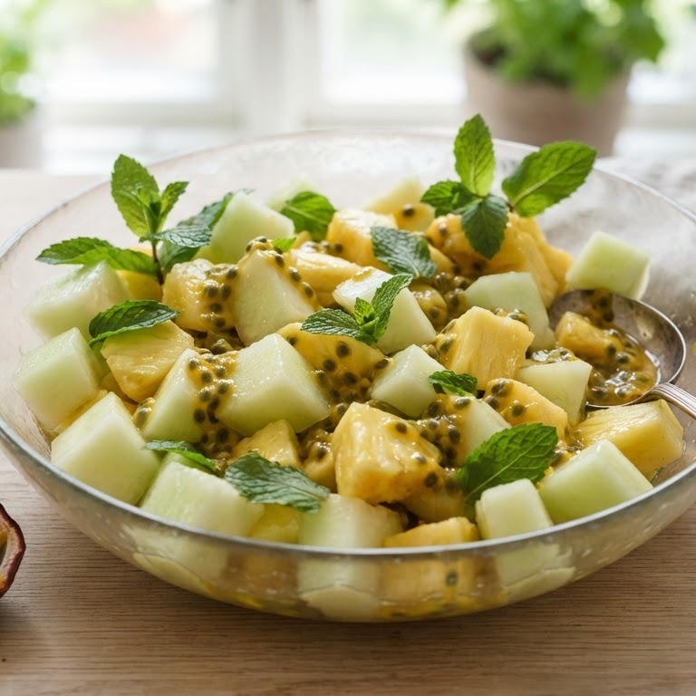 Meloen-ananassalade recept