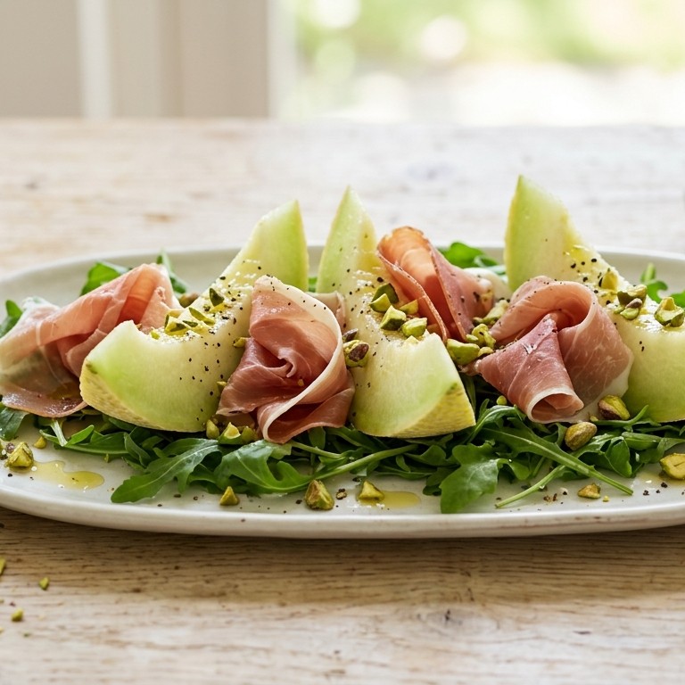 Meloen en ham met rucola recept