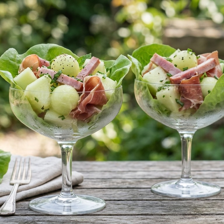 Meloen-ham cocktail recept