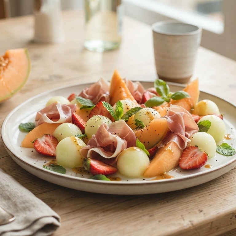 Meloen-hamsalade recept