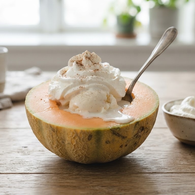 Meloen met slagroom en ijs recept