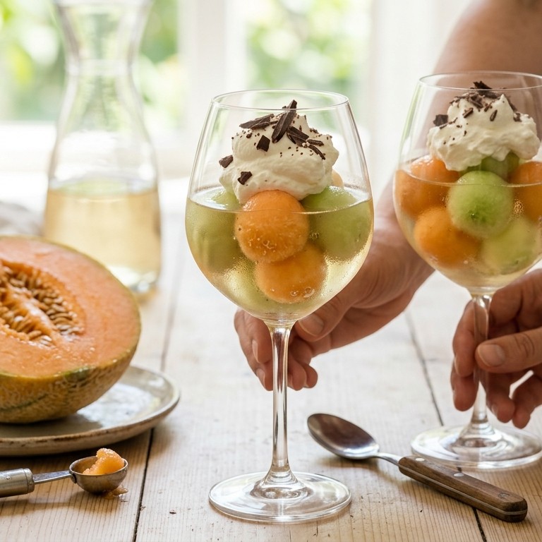 Meloen-wijn bolletjes recept