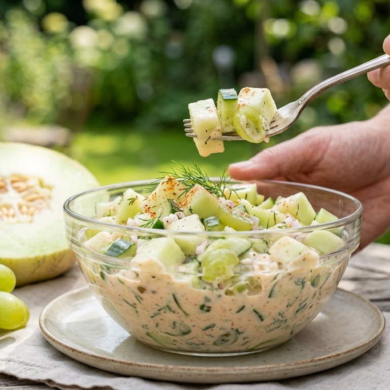 Meloenkomkommersalade recept