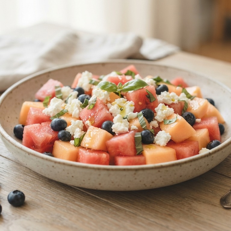 Meloensalade met geitenkaas recept