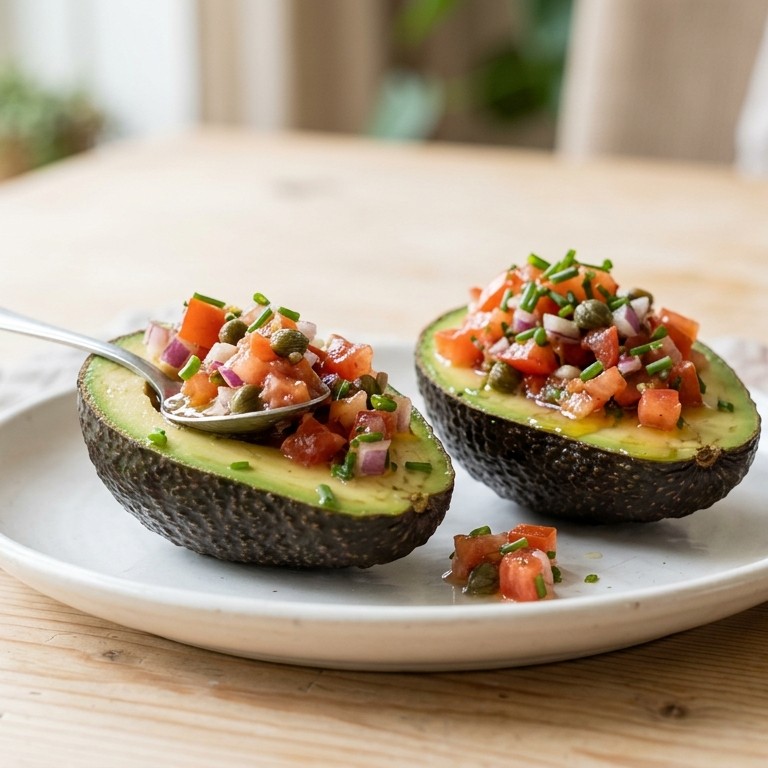 Met salsa gevulde avocado recept