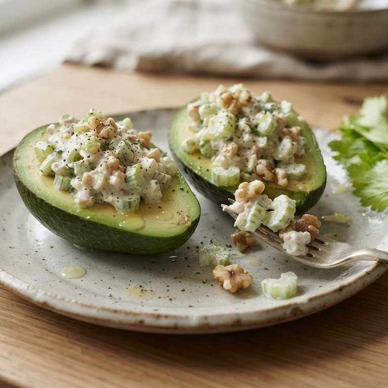 Met selderijsalade gevulde avocado recept