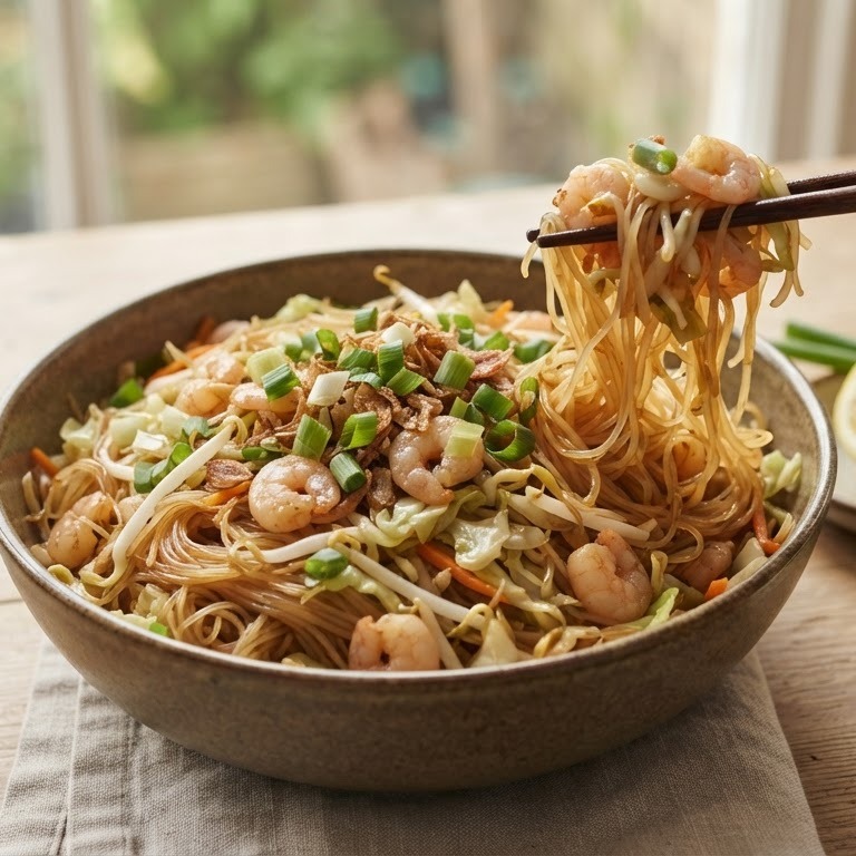 Mihoen met garnalen recept