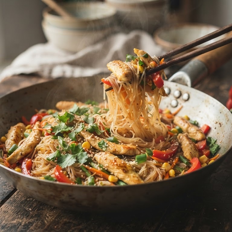Mihoen met kip en groente recept