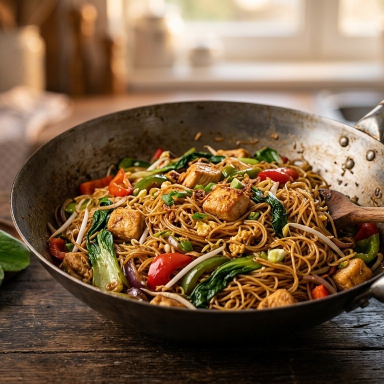 Mihoen met kip en groente recept